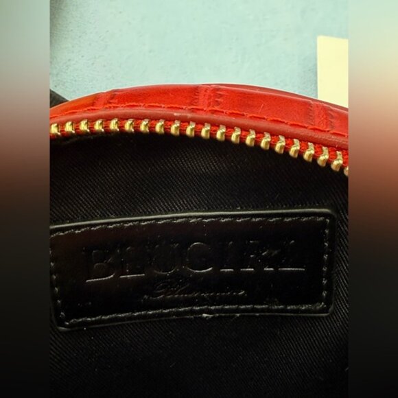 🆕 BLUGIRL 🧿 NWT Linea Rosso Red Croc Round Mini Purse, Logo Strap - Picture 12 of 15